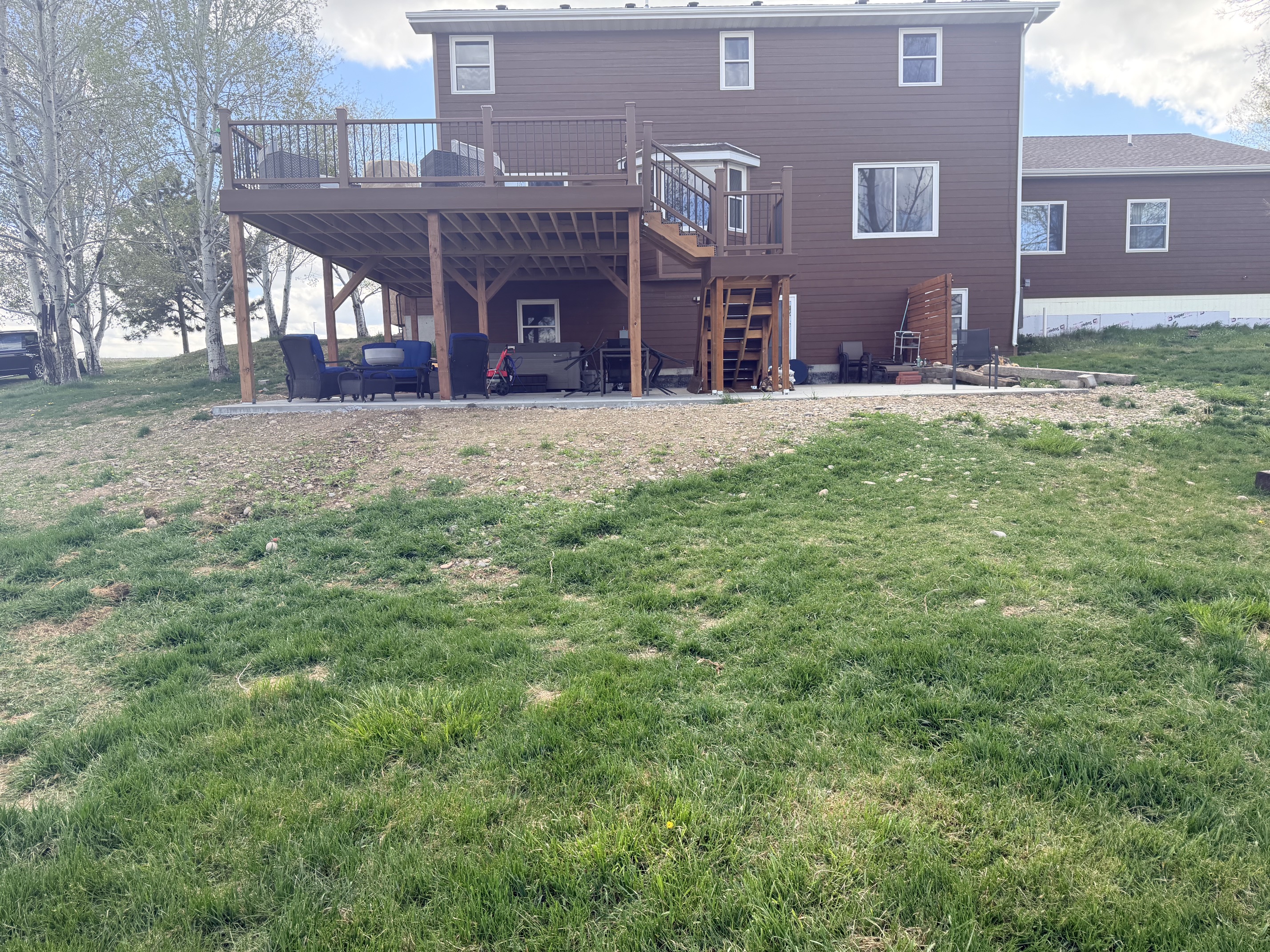 Before - bare dirt side yard